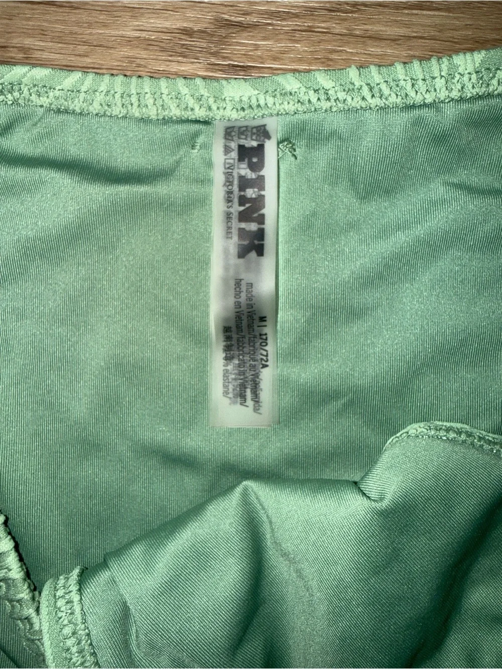 Light Green Patterned Triangle Bikini Set - Picture 3 of 6